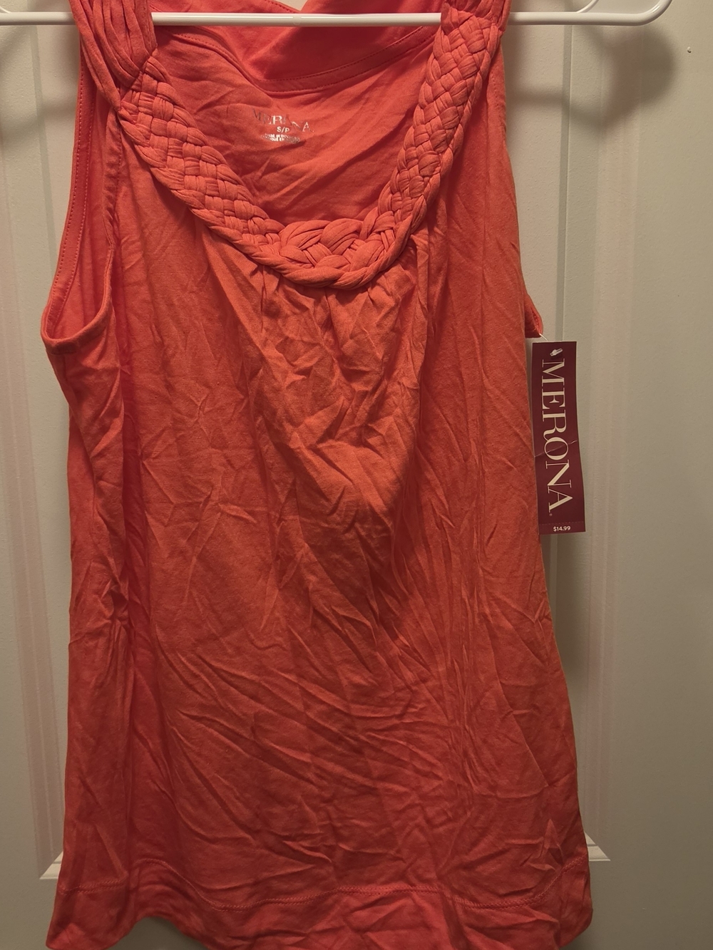 Merona Braided-Detail Sleeveless Tank - Coral